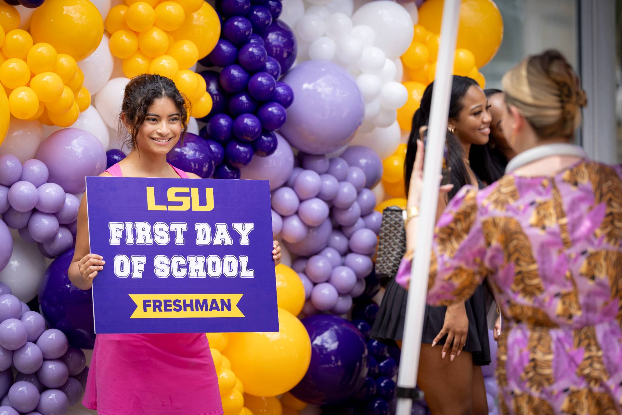 LSU student on the first day of Fall 2024