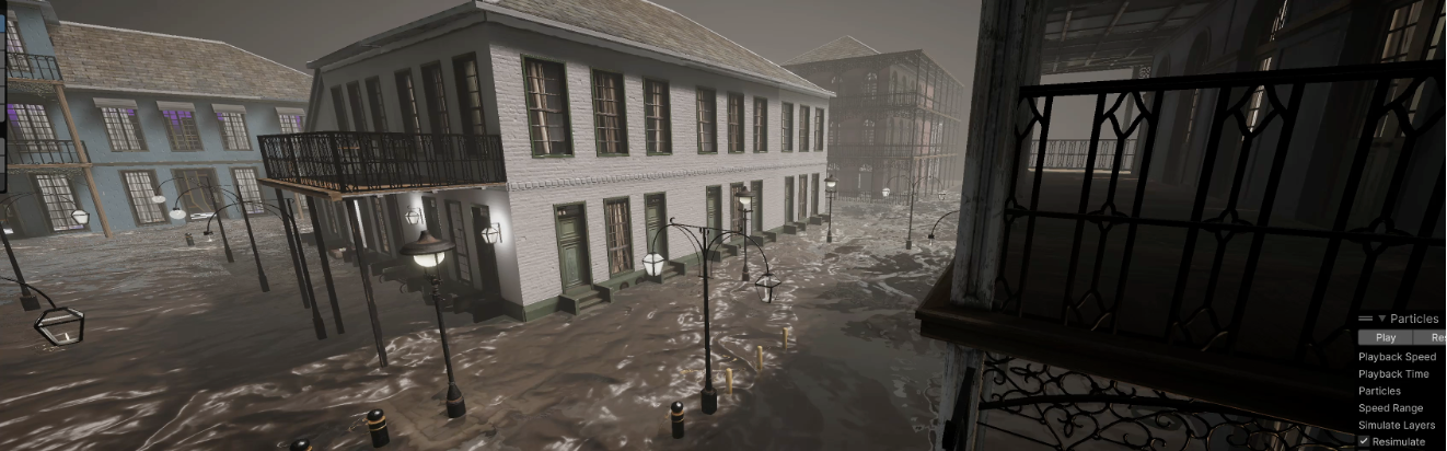 Digital twin of Bourbon Street during Hurricane Ida