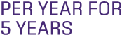 PER YEAR FOR 5 YEARS