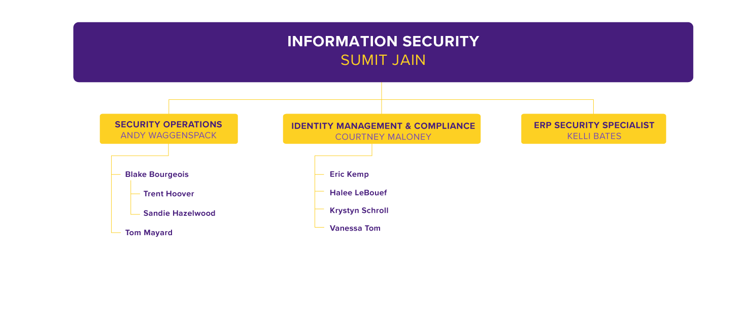 IT Security Org Chart, detailed in text below