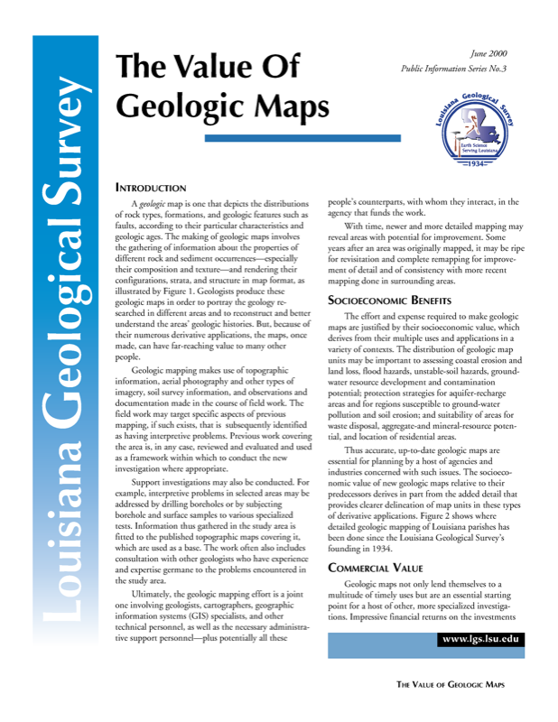 The Value of Geologic Maps, 2000, 4 pp. The Value of Geologic Maps, 2000, 4 pp.