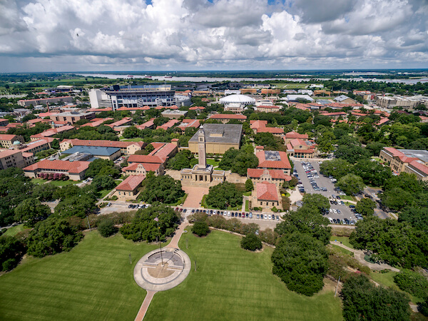 Arial veiw of LSU's Campus