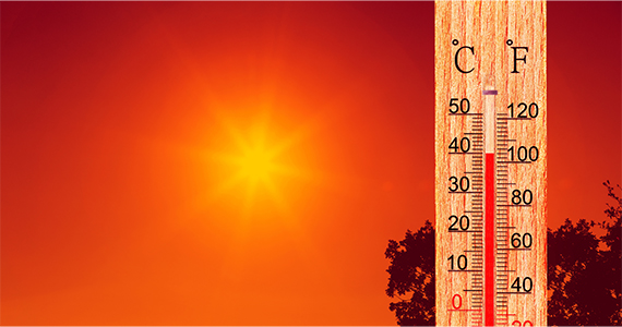 thermometer on orange background